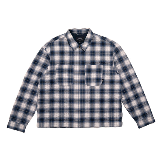 Navy Ripple Seersucker Check Shirt