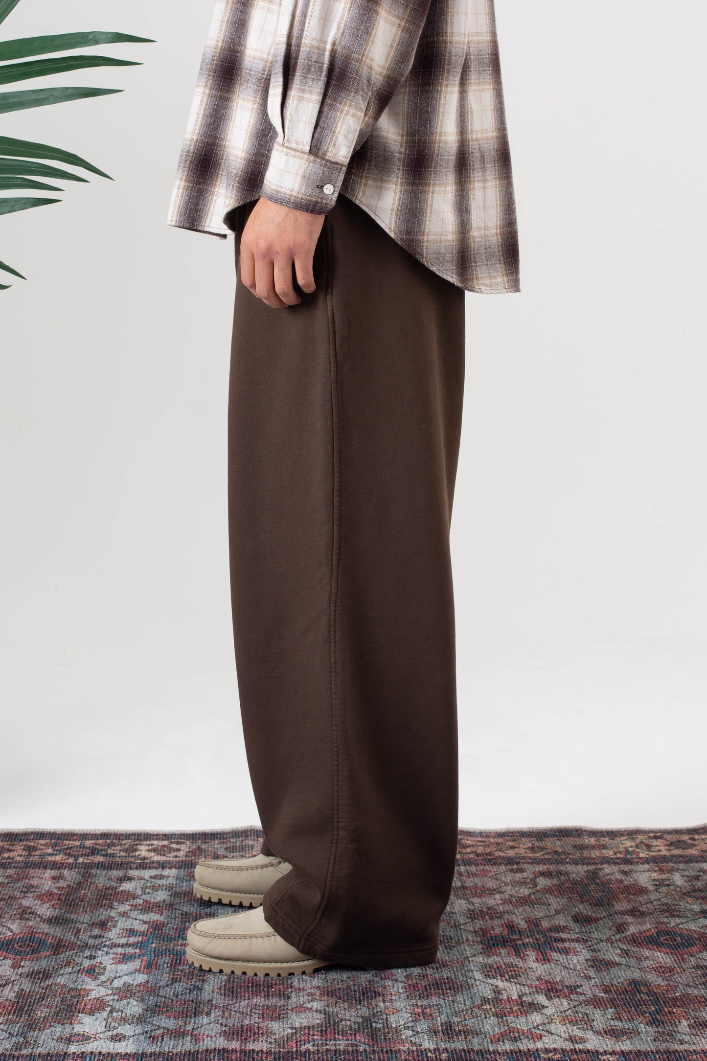 Pleated Brown Jogger